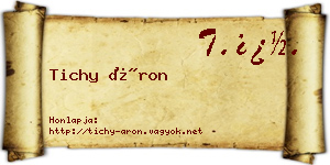 Tichy Áron névjegykártya