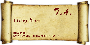Tichy Áron névjegykártya